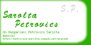 sarolta petrovics business card